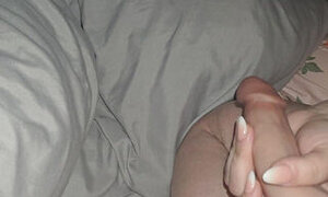 Step mom handjob step son while she's on her phone