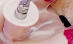 Fucking a Creamy Pussy with a Big Dildo