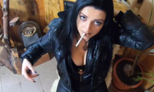 Milfycalla - a Lot of Cum on My Black Down Jacket and Black Leather Leggings 216