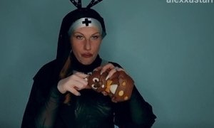 Easter Nun Bunny Cosplay Chocolate Mukbang