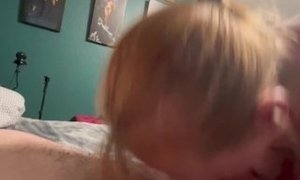 Swallowing my cum after a hot blowjob