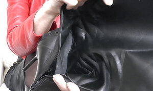 Boots Zips and Sniffs in Leather Boots POV