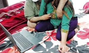 Pakistani Computer Teacher Giving Lesson To Beautifull Student At Her Home With Hindi Audio