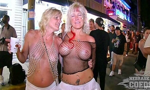 Beautiful Festival Girls Exposing Their Skin Halloween Street Party Fa