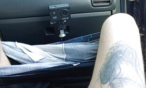 in the car in the parking lot, a neighbor jerks off my dick