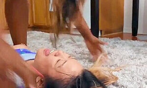 Big Booty Black Girl Fucks Tiny Asian