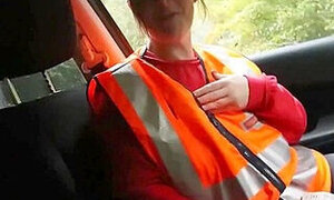 Delivery / Postal Girl Gets Cash for Public Sex & Cum Swallow