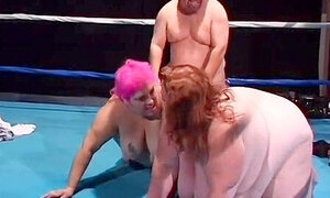 Fat Midget Girl Is Shoving A Dildo In Lesbian Midgets Pussy