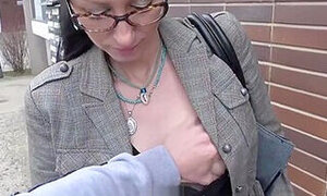 old bitch outdoors has sex