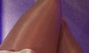 My Hot Legs In Sheer Glossy And sheer Pantyhose Layers