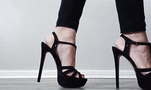 Gorgeous Strappy Stilettos and Feet