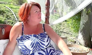 Busty Redhead Cougar Milf Jojo Fucks The Gardener