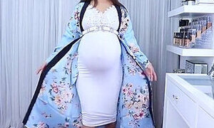Huge Pregnant Mom Speaks in Sexy Language and Wears Sexy Clothes