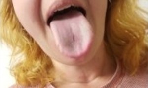 Horny single mom tasting her wet shaved pussy