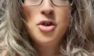 Sexy trans MILF Serena lipsyncs and shows tits