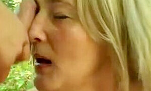 Old Woman Gets Fucked Outside