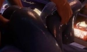 Liara & Tali threesome pussy switch (Mass Effect 3d animation loop with sound)