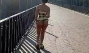 public nudity walk across bridge