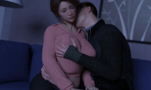 Tongue Kissing With Lonely and Horny Wife, Sensual Big Boobs caressing and gentle kisses on the neck - Heart Problems 16