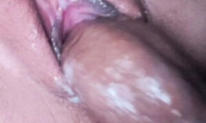 my husband let me fuck his friend in our bed while he works and is hot hearing my pussy farts while doggy fucked and creampied