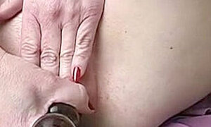 Aged dilettante plays with her moist twat until this babe cums