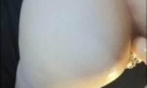 pov getting my pregnant ass filled with doublened dildo and tunnel plug