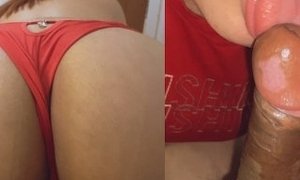 Wife sucking and giving her pussy - Brazilian giving her pussy - redhead giving it to her lover