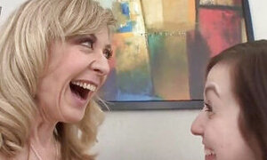 Mature and teen sluts in amazing lesbian action