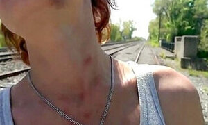 Railroad Skinny Ugly Homeless Whore Suck and Fuck Black Cock