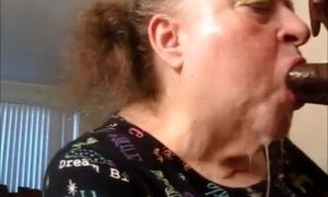 Grandma ball-gagged suck