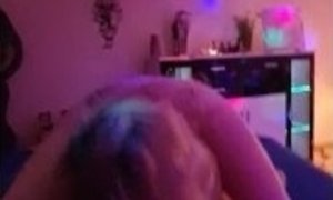 My friend's big tits mom blowing my cock like a whore